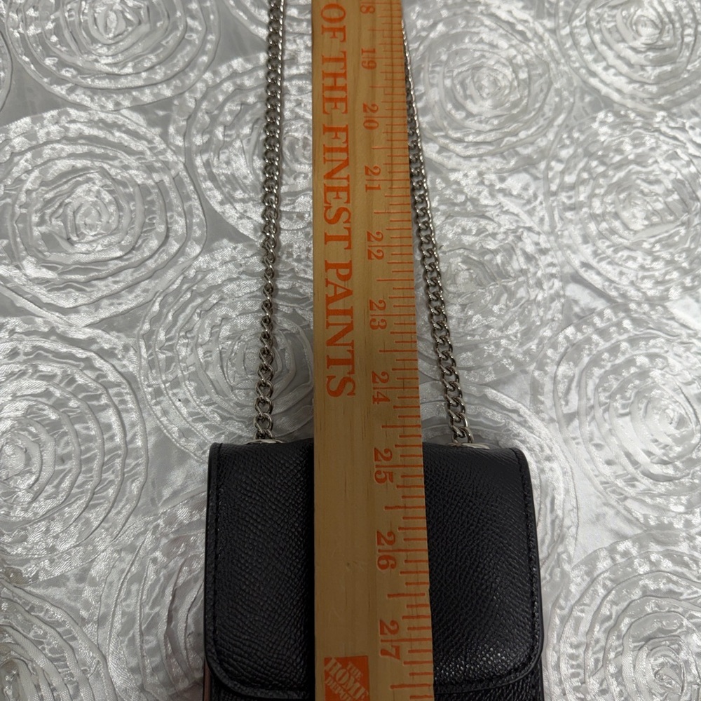 Coach North/South Leather Crossbody Phone Bag with Silver Chain - Picture 13 of 14
